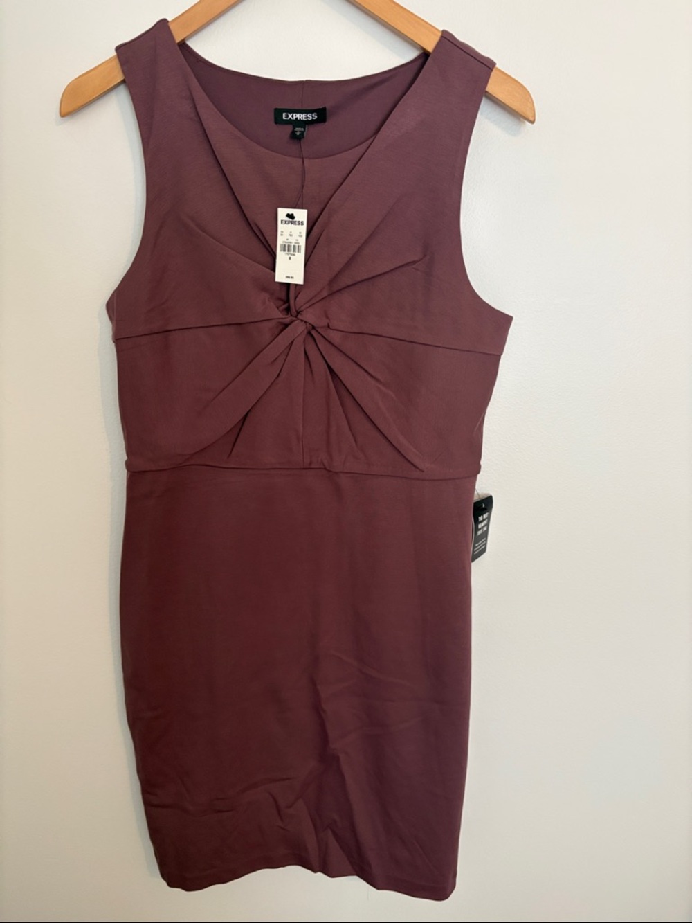Express Sleeveless Twist-Front Mini Dress - Mauve